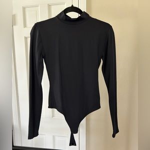 Aritzia Babaton Medium Contour Mock-Neck Bodysuit in Black